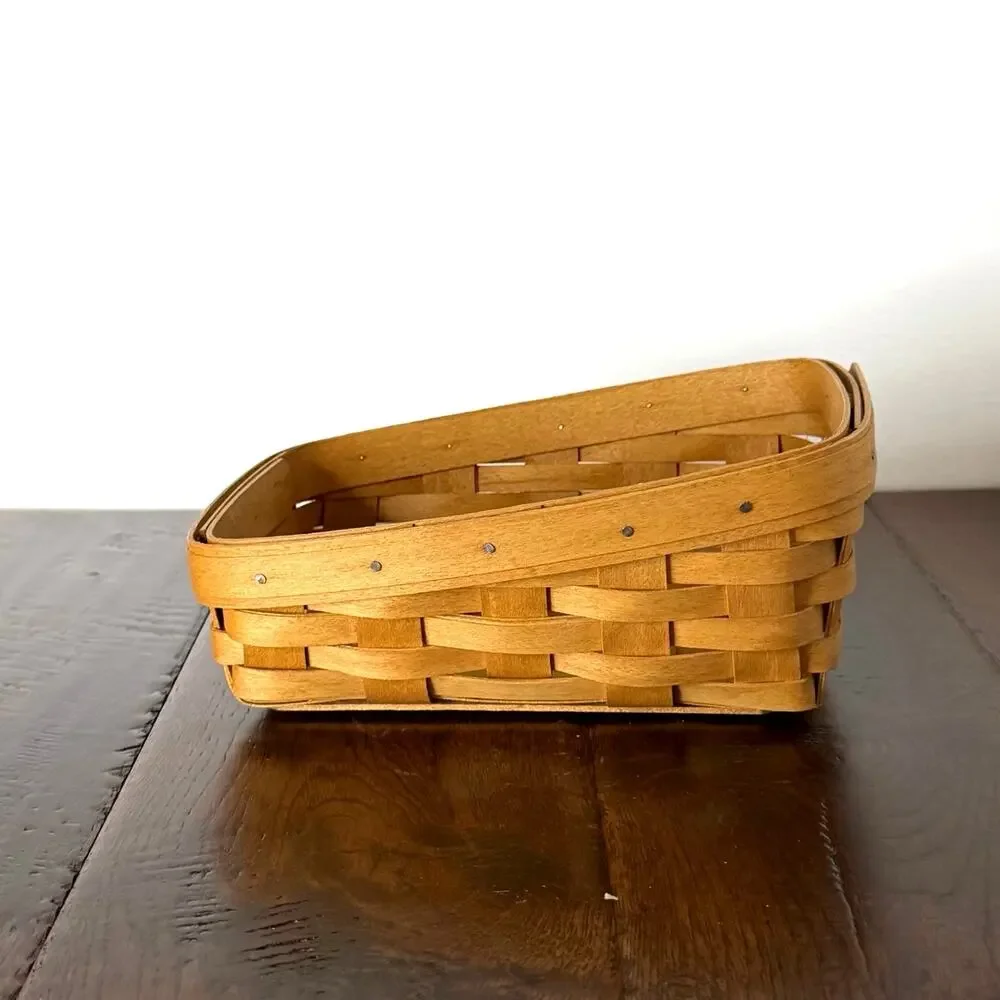 Vintage Longaberger Small Angled Basket | Handwoven American Basket